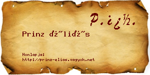 Prinz Éliás névjegykártya